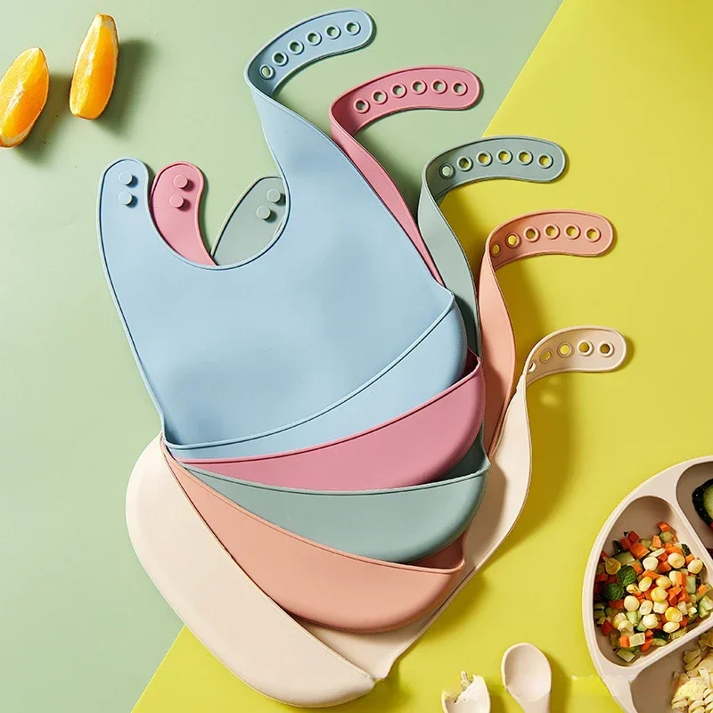 Waterproof Baby Bibs Silicone - 1 unidade de babete de silicone