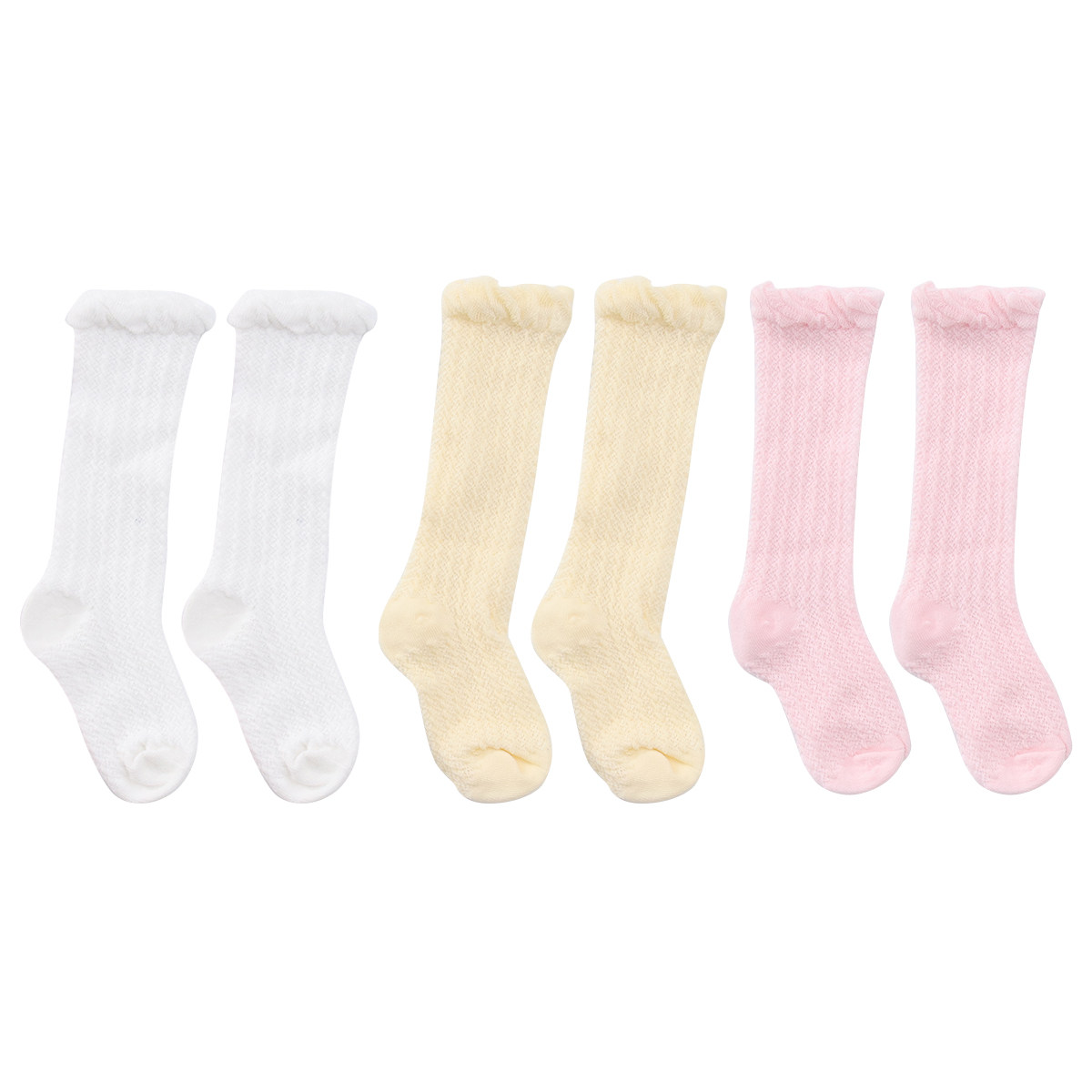 Unisex Baby Socks Non Slip - 3 pares de meias compridas anti-mosquitos