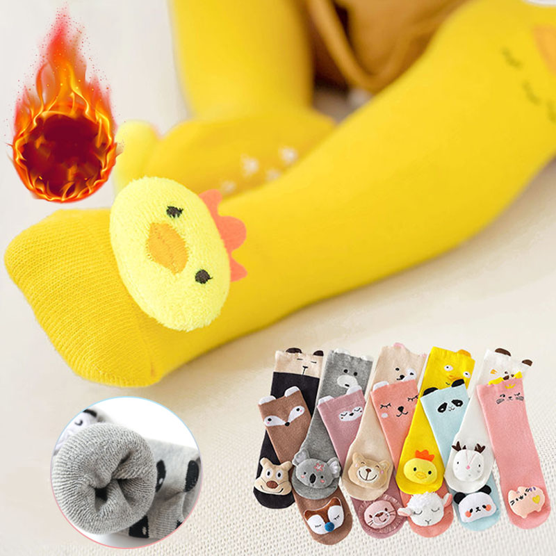 Unisex Baby Socks Non Slip - Inverno grosso algodão crianças meias longas