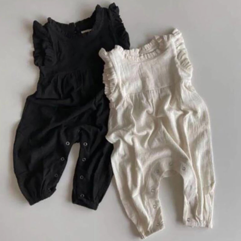 Macacões de Verão 2026 para Be - Baby Summer Linen Sleeveless Jumpsuit avaliação e preço